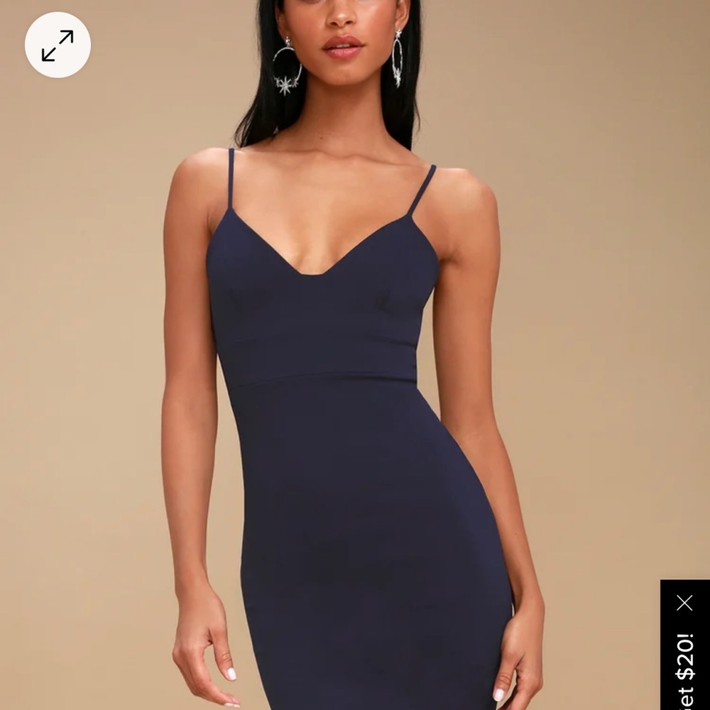 Lulus Navy Blue Spaghetti Strap Dress